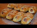 Сосиски с картошкой в тесте. Sausages with potatoes in the dough.