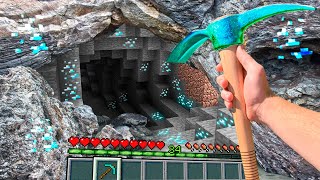 Minecraft in Real Life POV - Realistic Cave in Minecraft Survival vs Real Life Texture Pack