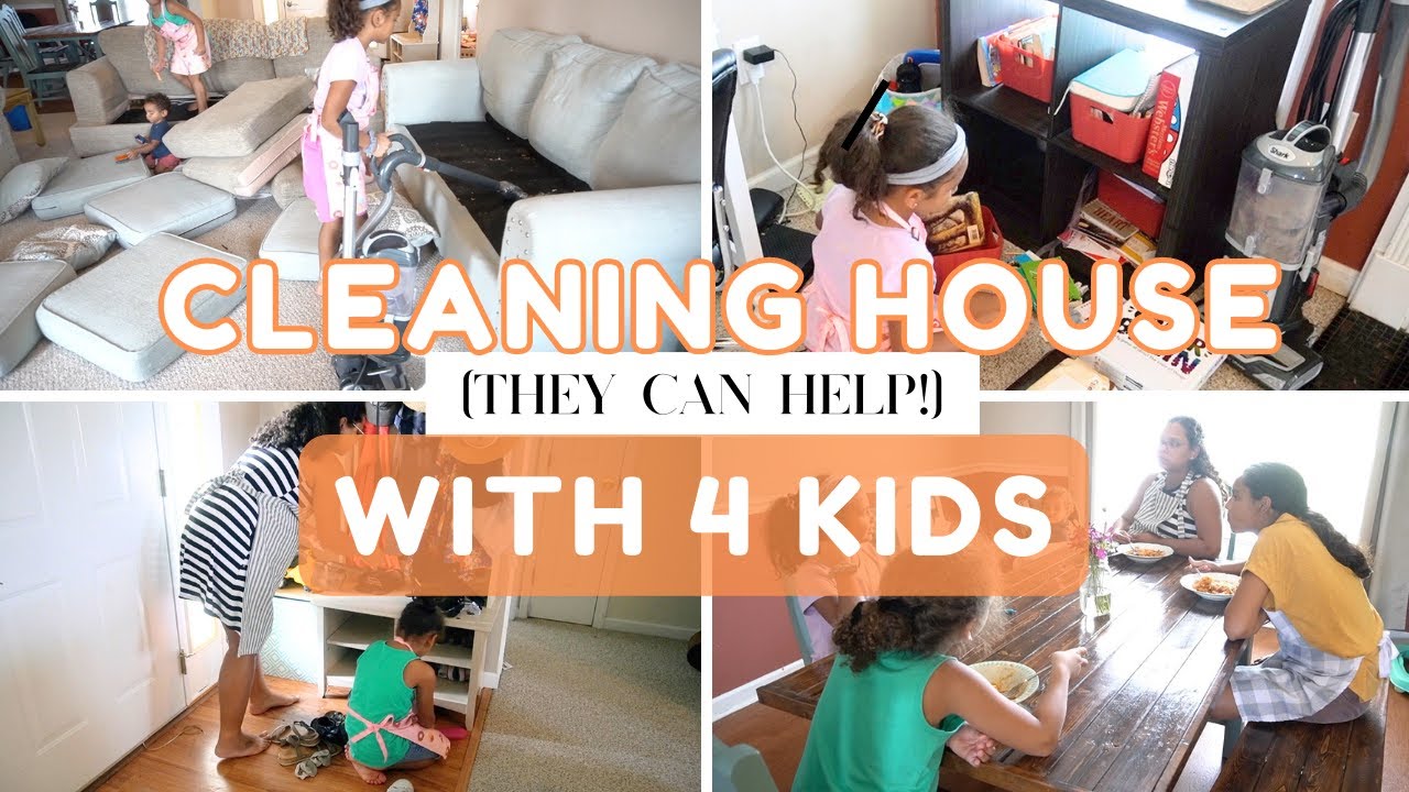 Kids Cleaning The House