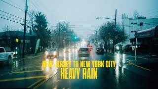 New Jersey to NYC Drive Rainy Drive 4K - Ambient Sounds