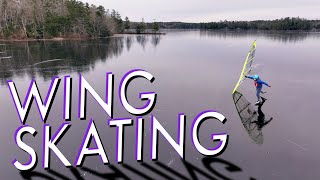 Wing Skating Beautiful Maine Pond on Nordic Skates