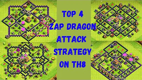 Any th8 base zap dragon 3 star attack strategy | clash of clans 2023