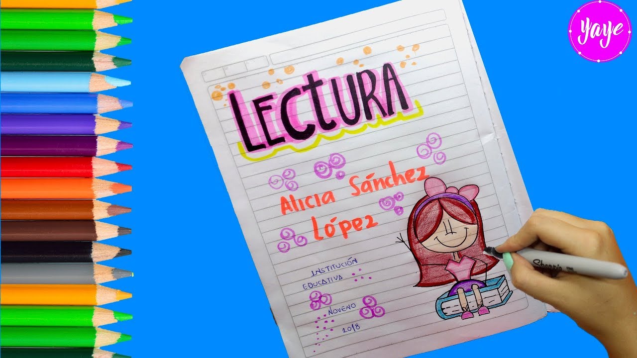 IDEAS PARA MARCAR TUS CUADERNOS-Cómo dibujar caratula de Lectura-Yaye -  thptnganamst.edu.vn