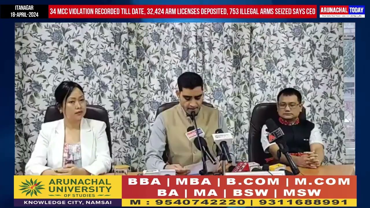 34 MCC violation recorded till date, 32,424 arm licenses deposited, 753 illegal arms seized says CEO