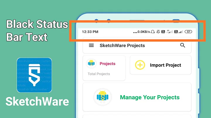 How To Set StatusBar Text and Icon Black Color and Background White In SketchWare|Hindi|AndroidBulb