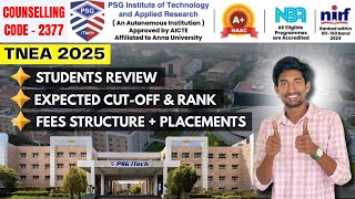 Psg Itech 2025 Expected Cutoff Rank Placement Course Fees Structure Explained Ttg
