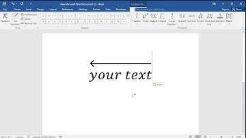 How to insert leftwards arrow above text or character in word