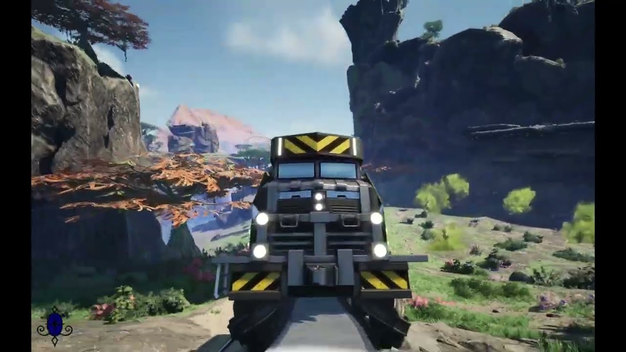 Satisfactory Train Ride Loop Around the Continent Reverse From Station Train Omega