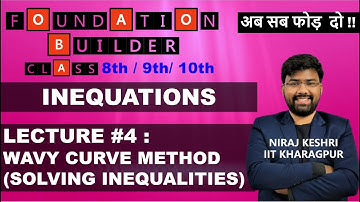 Lecture #4 | Inequations/ Inequalities | Wavy Curve Method for Solving Inequalities | Niraj Keshri