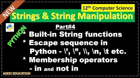 💥12th Computer Science | Chapter 8 Strings and string manipulation | English Medium | Part#4