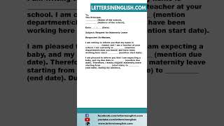 Maternity Leave Letter - Sample Maternity Leave Letter