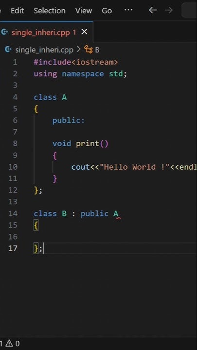 Single Inheritance In C++ || C++ Language - YouTube