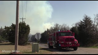 Oklahoma Firefighters Battle a Large Grass Fire 4/9/2022