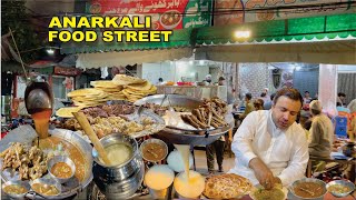 LAHORI STREET FOOD IN PAKISTAN - Mutton Paey, Bong Nehari, Murg Channy, Paray Wali LASSI | ANARKALI