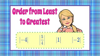 Ordering Absolute Value Expressions | 6.NS.C.7 💜💙
