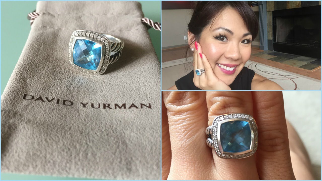 David Yurman Drop Earrings with Hampton Blue Topaz and Diamonds  Baileys  Fine Jewelry