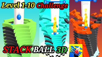 STACK BALL 3D|| Level 1-10 Challenge 💪 #namogaming #stackball #gaming