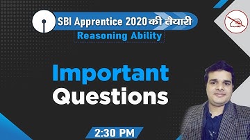 SBI APPRENTICE SERIES | Reasoning | Important Questions | By Anand Mahendras | 2:30 pm