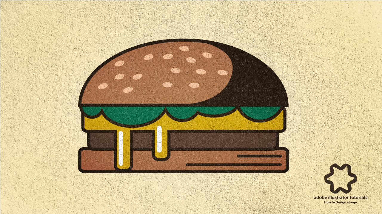 Adobe Illustrator Logo design / Burger Illustration / Burger Logo / How