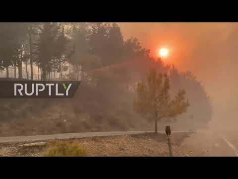 Greece: Sun dimmed with heavy smoke due to Rhodes fires