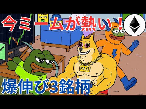 【緊急】今ミームコインが熱い！爆伸び3銘柄を徹底解説【仮想通貨】