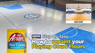 STEPBYSTEP Guide: How to repaint your playing court floors using DAVIES ACREEX CRB Floor Coating