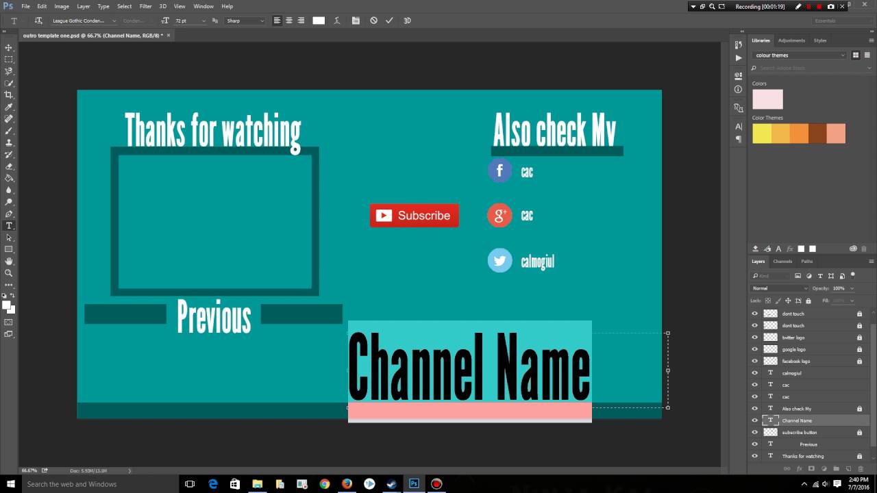 Photoshop Template Youtube Free Outro Youtube