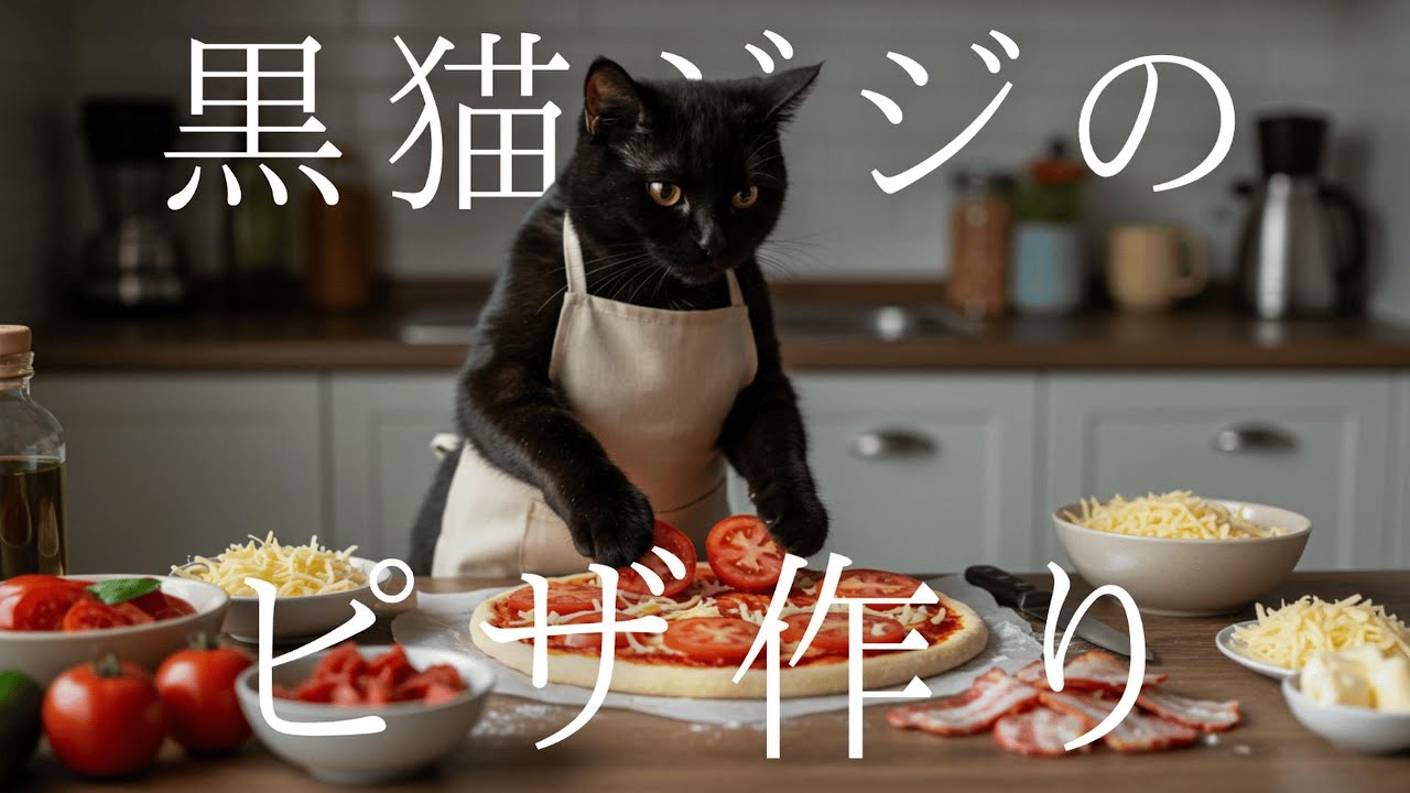 Jiji the Black Cat Makes Pizza 🍕 - YouTube