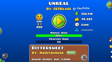 GEOMETRY DASH UNREAL [BY J27Blaze] (ALL COINS) GAMEPLAY!