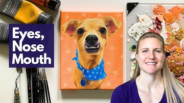 Painting Dog Eyes, Nose, and Mouth using Acrylic Paint | Helpful Techniques
