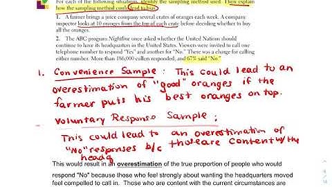 AP Stats 4.1 Video B (Bad ways to collect a Sample, Errors in Samples, Simple Random Sample (SRS))