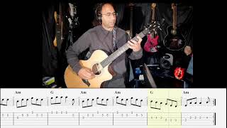 The Geese in the Bog - Guitar Tutorial - Irish Trad - Tab - A minor