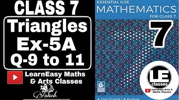 Class7 Triangles Ex-5A | Essential ICSE Mathematics | A Das Gupta | A Kumar | Class VII Triangles