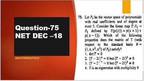 matrix of linear transformation CSIR NET DEC 2018 question 75