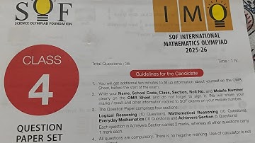Class-4 Imo math question paper 2025-2026/#imo #matholympiad #class4 #nso #ieo #sofolympiad 