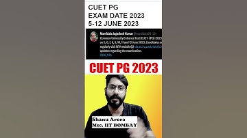 CUET Pg 2023 exam date || CUET Pg 2023 last date to fill form