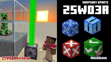 Minecraft 1.21.5 Snapshot 25w03a - Small drop update changes & NEW Test blocks - Livestream