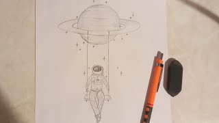 How to draw an astronaut step by step. Drawing tutorials for kids and beginners (Simple)