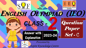 SOF IEO Class 2 English Olympiad 2023-24 Set-C | IEO Olympiad question paper Class 2 #ieo  #v97