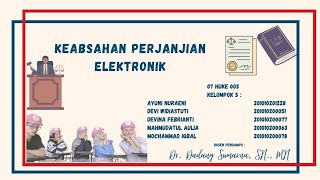 Keabsahan Perjanjian Elektronik berdasarkan pasal 1313 dan 1320 KUHPERDATA