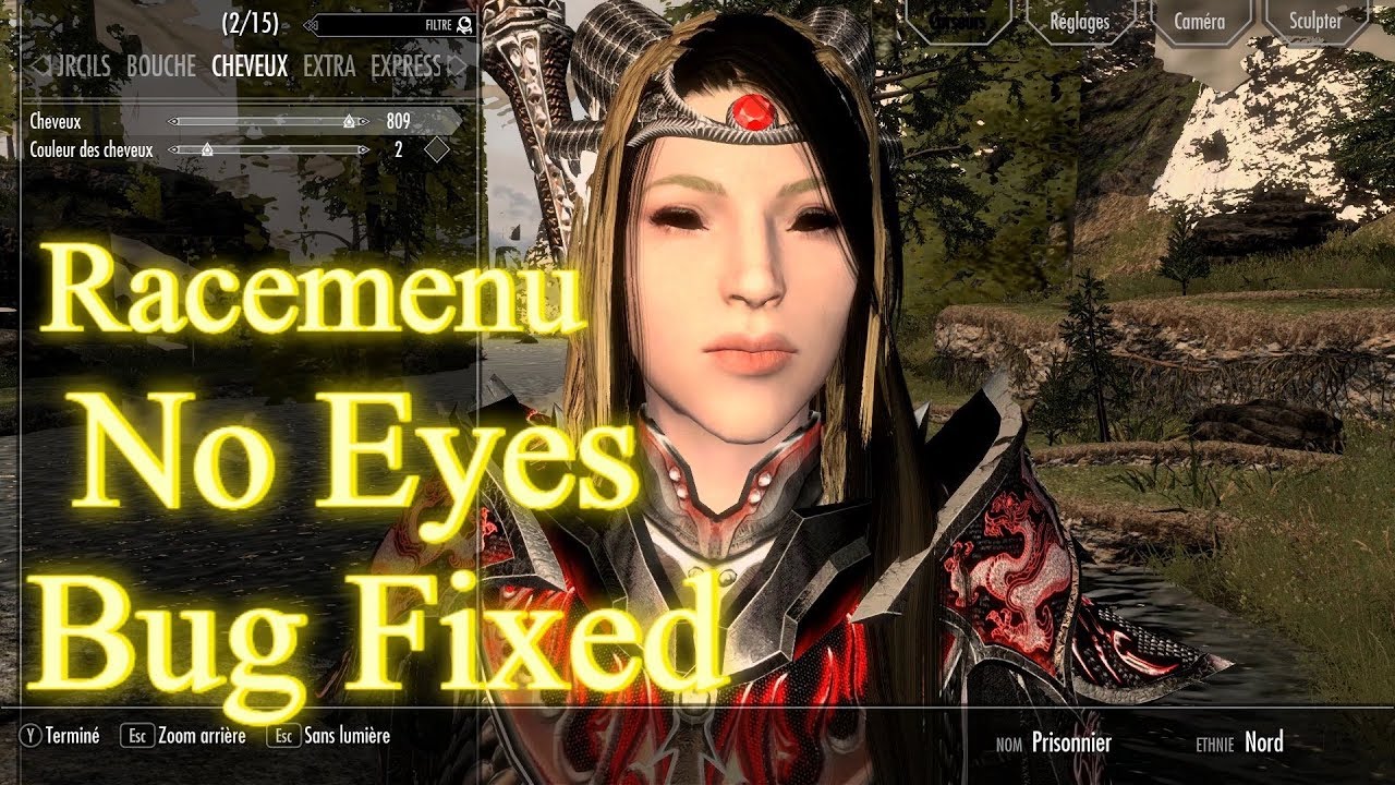 Skyrim Se Racemenu No Eyes Bug Fix Youtube