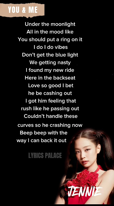 JENNIE - You & Me (coachella ver.) rap lyrics #shorts