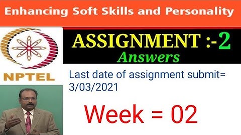 NPTEL || Enhancing soft skills and personality 2021 || Week 2, Assignment 2 || SWAYAM
