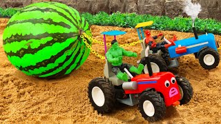 Diy tractor making mini bulldozer | DIY sugarcane juicer |Harvest sugarcane transport by heavy truck