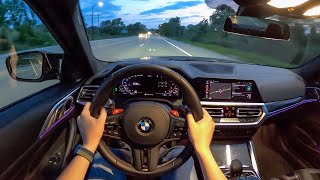 2022 BMW M4 Competition xDrive - POV Night Drive (Binaural Audio)