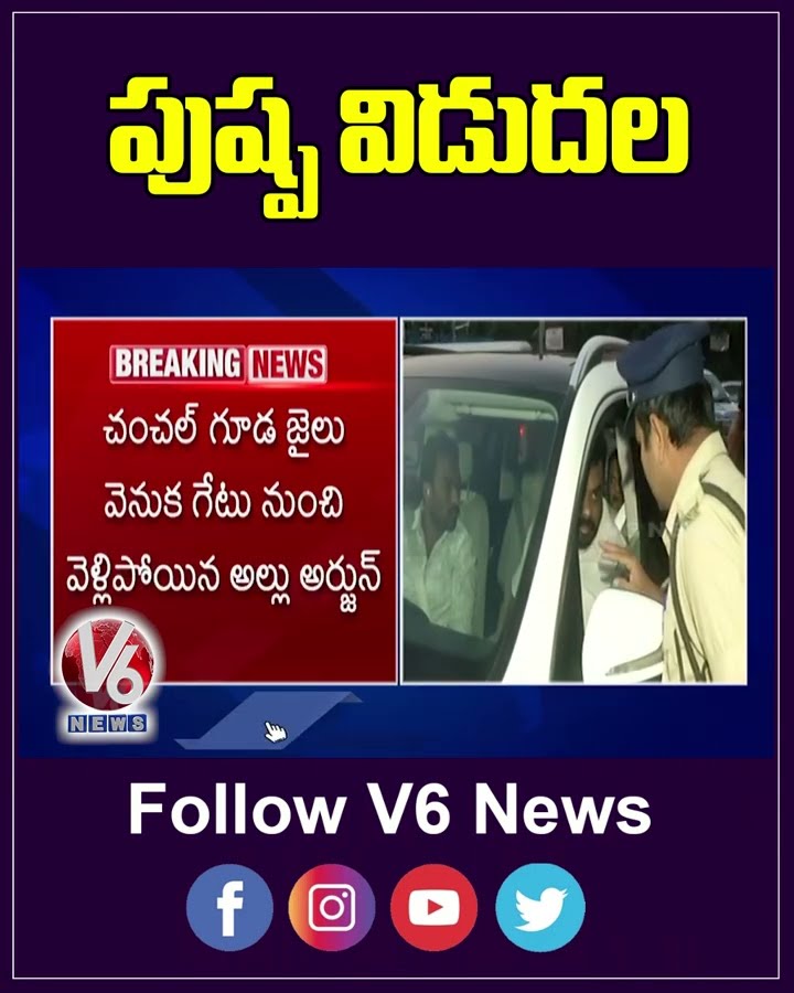 పుష్ప విడుదల | Allu Arjun Released From Jail | V6 News