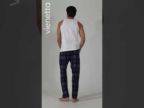 Купить Хлопковые мужские домашние брюки в клетку VIENETTA MAN 4050070826 в Украина в Lingerie.ua - Одяг для дому та відпочинку, Видео 1