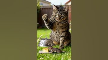 Shocking! 😱😱The cat sets a trap and waits in silence 😱😱#shorts  #tabbycat  #trap