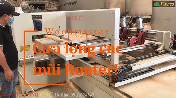 Cưa lọng cnc mũi router khổ lớn 2500mm của thương hiệu Woodmaster WM-B2500R.