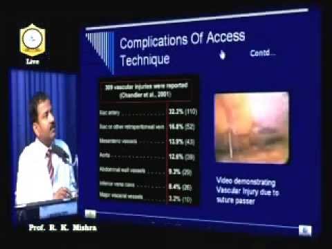 Dr. R.K. Mishra delivering lecture on  Laparoscopic Access Techniques Part III